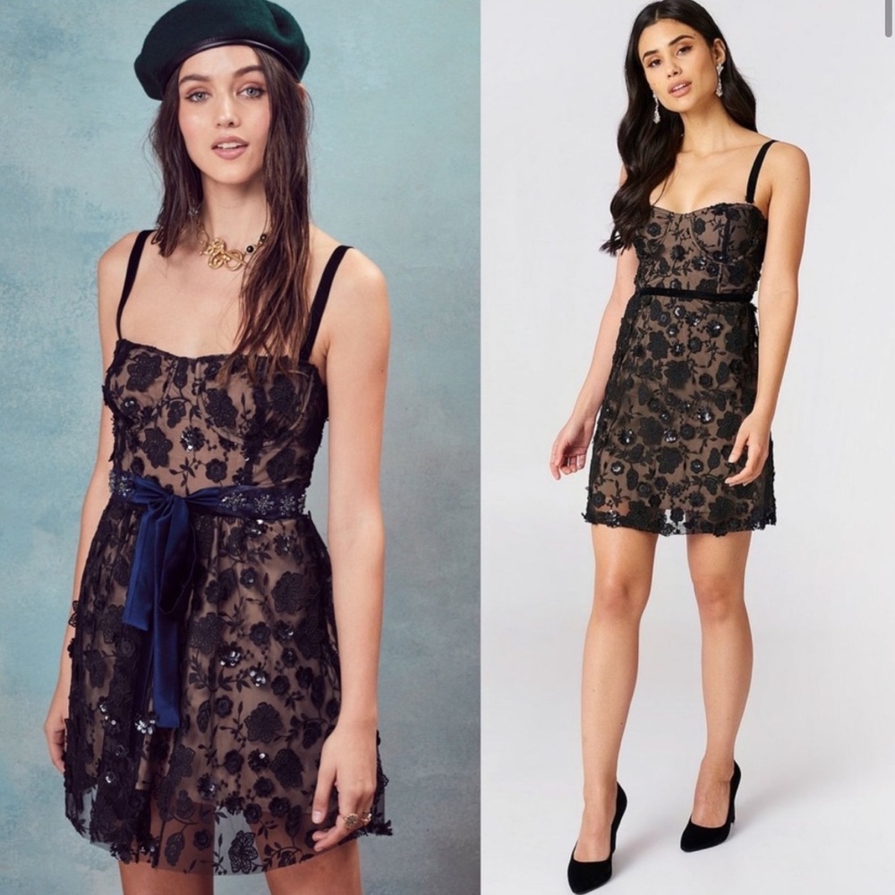 For Love & Lemons Beatrice Strappy Mini Dress